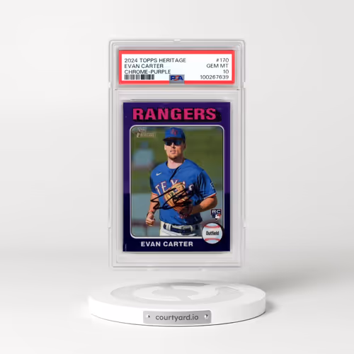 2024 Topps Heritage #170 Evan Carter - Chrome-Purple (PSA 10 GEM MINT)