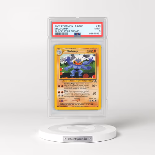 2002 Pokémon League Promo Black Star #43 Machamp (PSA 9 MINT)
