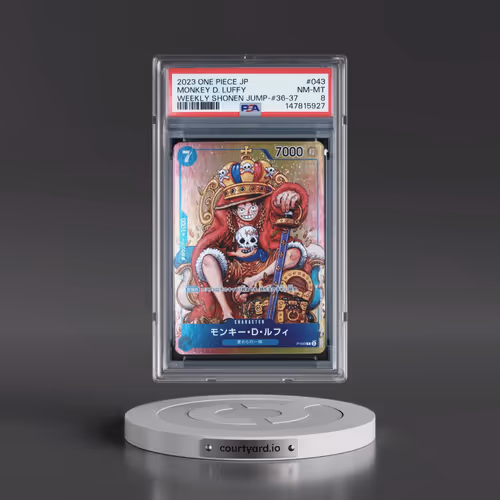 2023 One Piece Japanese Promos #043 Monkey D. Luffy - Weekly Shonen Jump-Issue 36-37 (PSA 8 NM-MT)