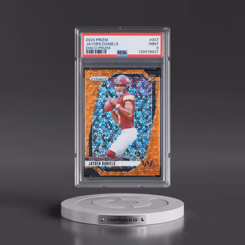 2024 Panini Prizm #347 Jayden Daniels - Disco Prizm (PSA 9 MINT)