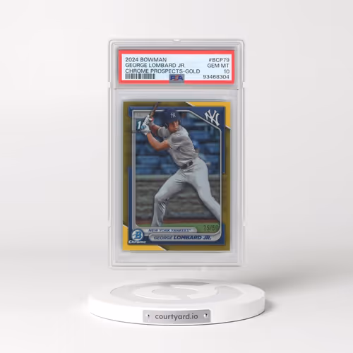 2024 Bowman Chrome Prospects #BCP79 George Lombard Jr. - Gold Refractor (PSA 10 GEM MINT)