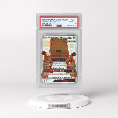 2019 Pokémon Sun & Moon Hidden Fates #SV74 Stakataka GX - Holo Full Art (PSA 10 GEM MINT)
