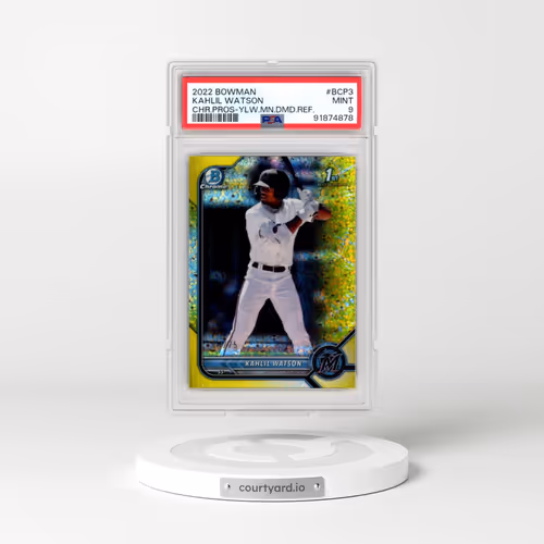 2022 Bowman Chrome Prospects #BCP3 Kahlil Watson - Yellow Mini Diamond Refractor (PSA 9 MINT)