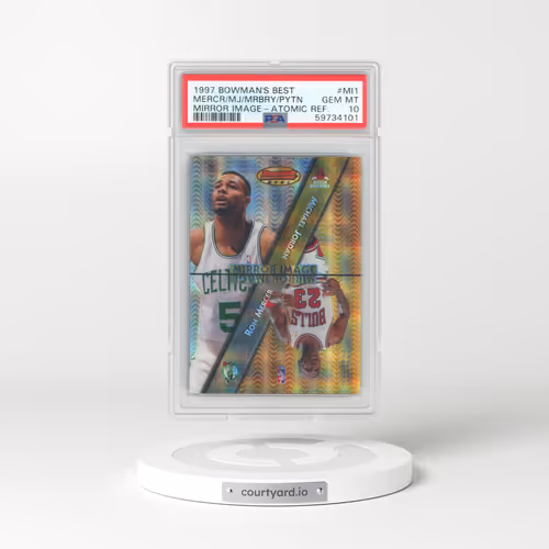 1997 Bowman's Best Mirror Image #MI1 Gary Payton/Michael Jordan/Ron Mercer/Stephon Marbury - Atomic Refractor (PSA 10 GEM MINT)