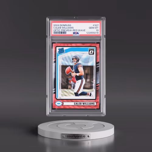 2024 Panini Donruss #327 Caleb Williams - Optic Preview-Red Wave (PSA 10 GEM MINT)
