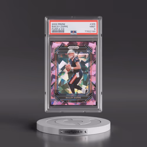 2022 Panini Prizm #305 Bailey Zappe - Purple Ice (PSA 9 MINT)