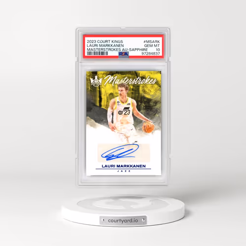 2023 Panini Court Kings Masterstrokes Autographs #MSARK Lauri Markkanen - Sapphire (PSA 10 GEM MINT)