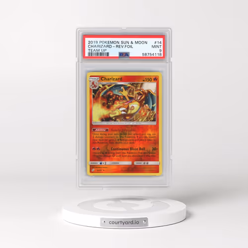 2019 Pokémon Sun & Moon Team Up #14 Charizard - Reverse Foil (PSA 9 MINT)