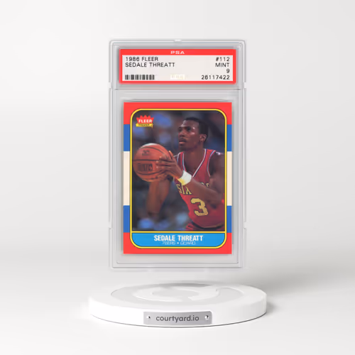 1986 Fleer #112 Sedale Threatt (PSA 9 MINT)