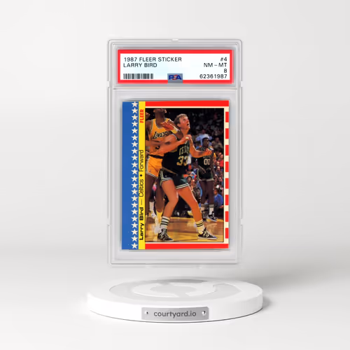 1987 Fleer Sticker #4 Larry Bird (PSA 8 NM-MT)