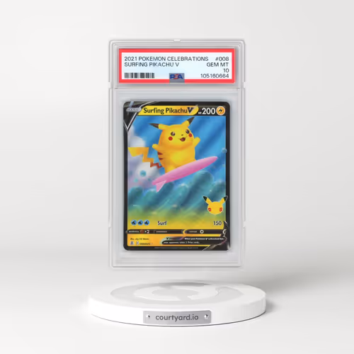 2021 Pokémon Celebrations #008 Surfing Pikachu V - Holo (PSA 10 GEM MINT)
