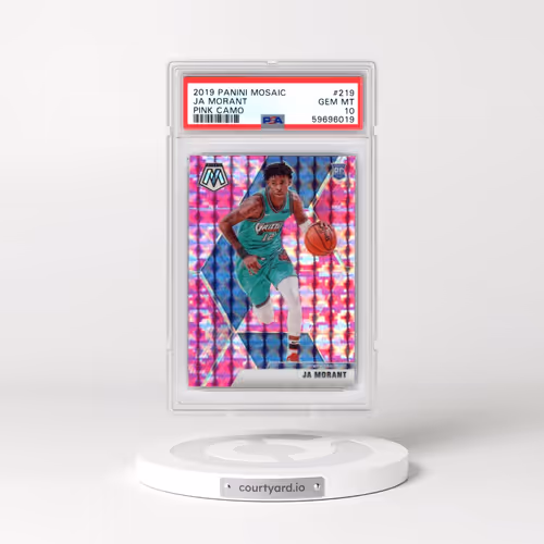 2019 Panini Mosaic #219 Ja Morant - Pink Camo (PSA 10 GEM MINT)
