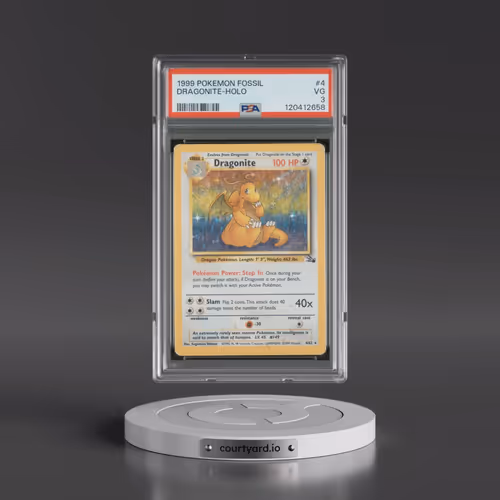 1999 Pokémon Fossil #4 Dragonite - Holo (PSA 3 VG)