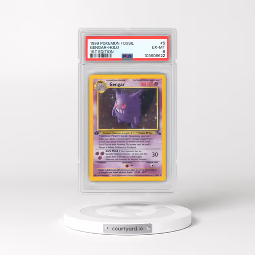 1999 Pokémon Fossil #5 Gengar - 1st Edition Holo (PSA 6 EX-MT)