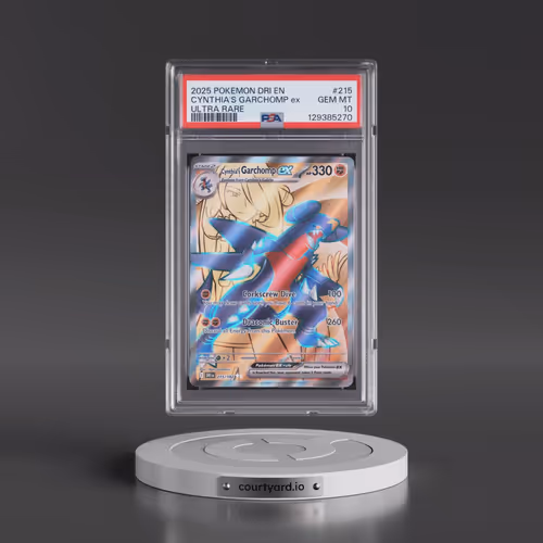 2025 Pokémon Dri EN-Destined Rivals #215 Cynthia's Garchomp EX - Holo Ultra Rare (PSA 10 GEM MINT)