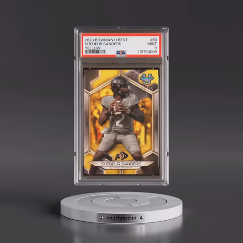 2023 Bowman University Best #60 Shedeur Sanders - Yellow (PSA 9 MINT)