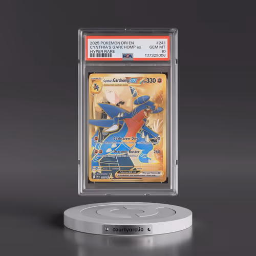 2025 Pokémon Dri EN-Destined Rivals #241 Cynthia's Garchomp EX - Holo Hyper Rare (PSA 10 GEM MINT)
