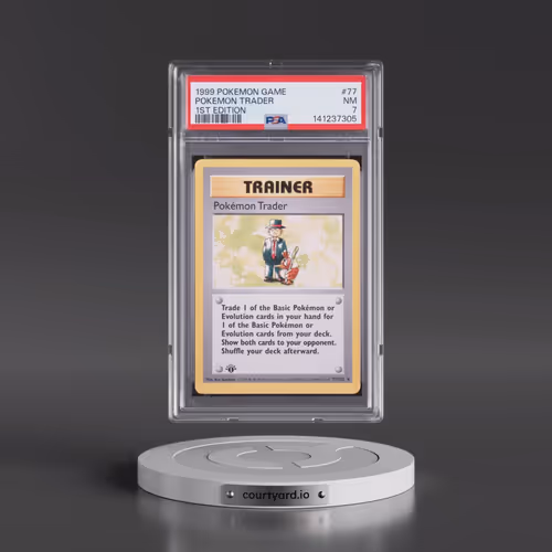 1999 Pokémon Game #77 Pokemon Trader - 1st Edition (PSA 7 NM)