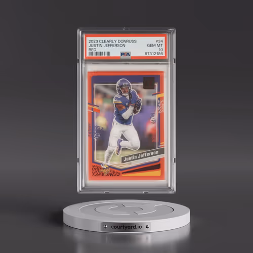 2023 Panini Clearly Donruss #34 Justin Jefferson - Red (PSA 10 GEM MINT)
