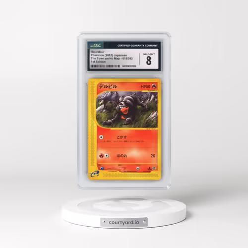 2002 The Town on No Map #018/092 Houndour - 1st Edition (CGC 8 NM-MT)