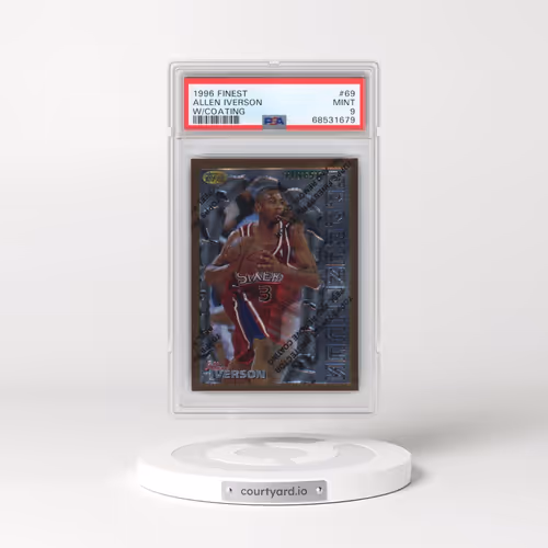 1996 Finest #69 Allen Iverson - w/Coating (PSA 9 MINT)