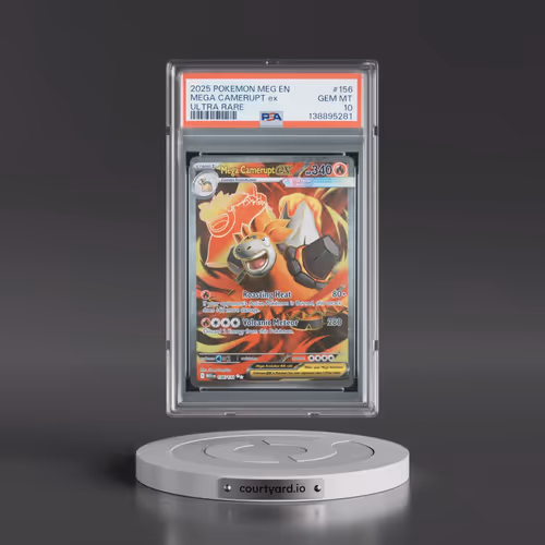 2025 Pokémon Meg EN-Mega Evolution #156 Mega Camerupt EX - Holo Ultra Rare (PSA 10 GEM MINT)