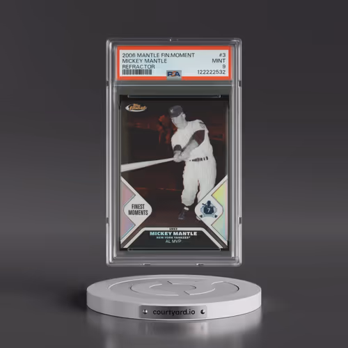 2006 Finest Mantle Finest Moments #3 Mickey Mantle - Refractor (PSA 9 MINT)