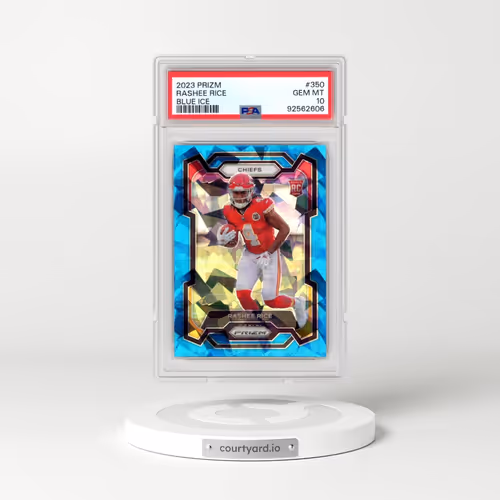 2023 Panini Prizm #350 Rashee Rice - Blue Ice (PSA 10 GEM MINT)