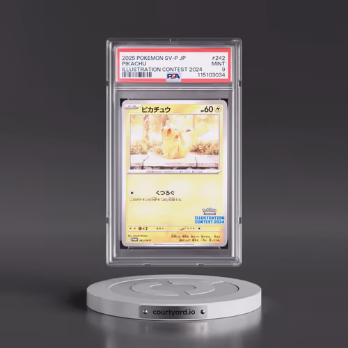 2025 Pokémon SV-P Promo #242 Pikachu - Illustration Contest 2024 (PSA 9 MINT)