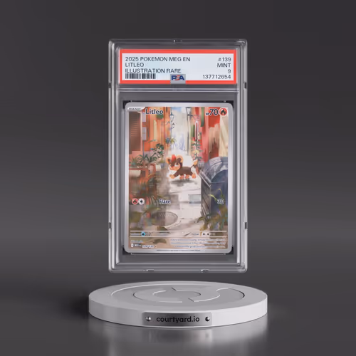 2025 Pokémon Meg EN-Mega Evolution #139 Litleo - Illustration Rare (PSA 9 MINT)