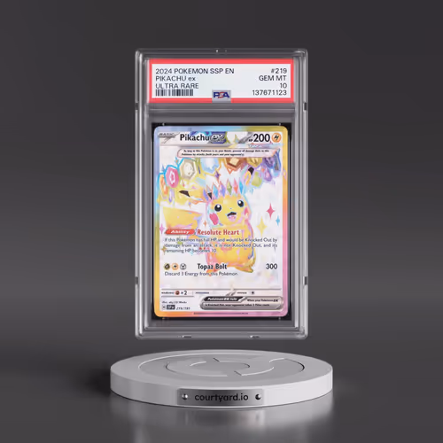 2024 Pokémon Ssp EN-Surging Sparks #219 Pikachu EX - Holo Ultra Rare (PSA 10 GEM MINT)
