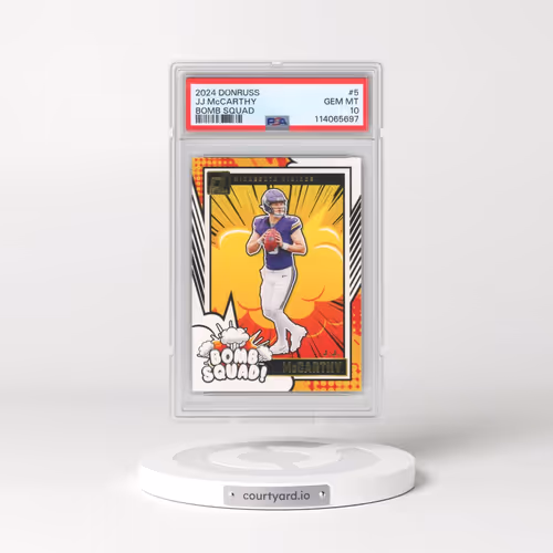 2024 Panini Donruss Bomb Squad #5 JJ McCarthy (PSA 10 GEM MINT)