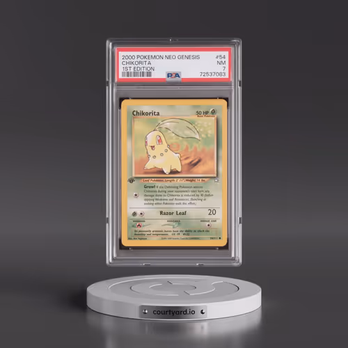 2000 Pokémon Neo Genesis #54 Chikorita - 1st Edition (PSA 7 NM)