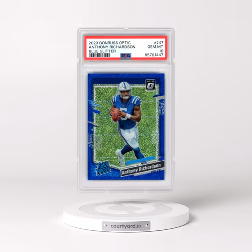 2023 Panini Donruss Optic #247 Anthony Richardson - Blue Glitter (PSA 10 GEM MINT)