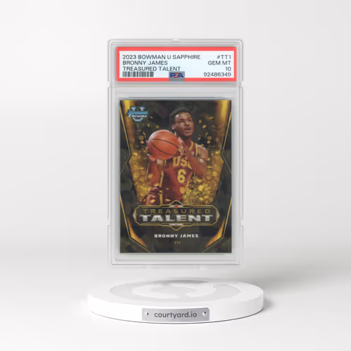 2023 Bowman University Chrome Sapphire Treasured Talent #TT1 Bronny James (PSA 10 GEM MINT)
