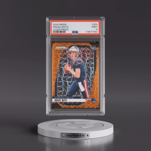 2024 Panini Prizm #329 Drake Maye - Lazer Prizm (PSA 9 MINT)