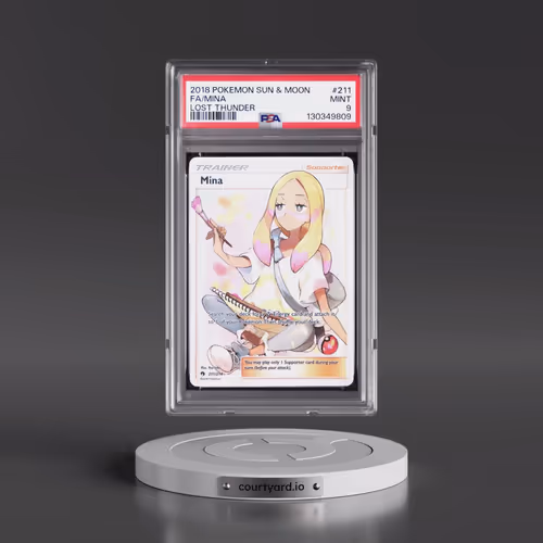 2018 Pokémon Sun & Moon Lost Thunder #211 Mina - Full Art (PSA 9 MINT)