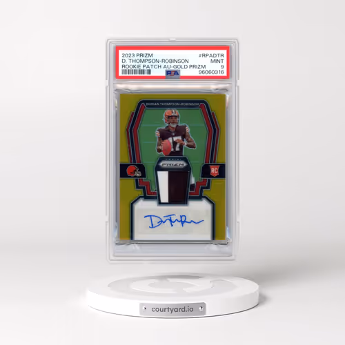 2023 Panini Prizm Rookie Patch Autographs #RPADTR Dorian Thompson-Robinson - Gold Prizm (PSA 9 MINT)