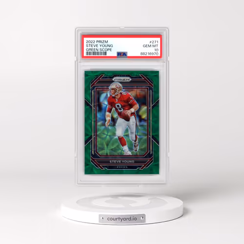 2022 Panini Prizm #271 Steve Young - Green Scope (PSA 10 GEM MINT)