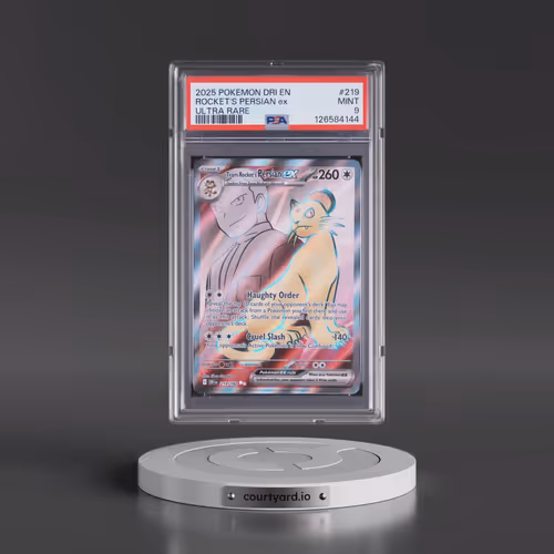 2025 Pokémon Dri EN-Destined Rivals #219 Team Rocket's Persian EX - Holo Ultra Rare (PSA 9 MINT)