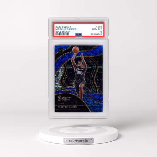 2023 Panini Select #292 Marcus Sasser - Blue Disco (PSA 10 GEM MINT)