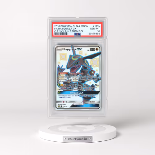 2018 Pokémon Sun & Moon Celestial Storm #177a Rayquaza GX - Holo Full Art 2019 Yellow A Hidden Fates