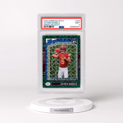 2024 Panini Donruss Optic #248 Jayden Daniels - Green Velocity (PSA 9 MINT)
