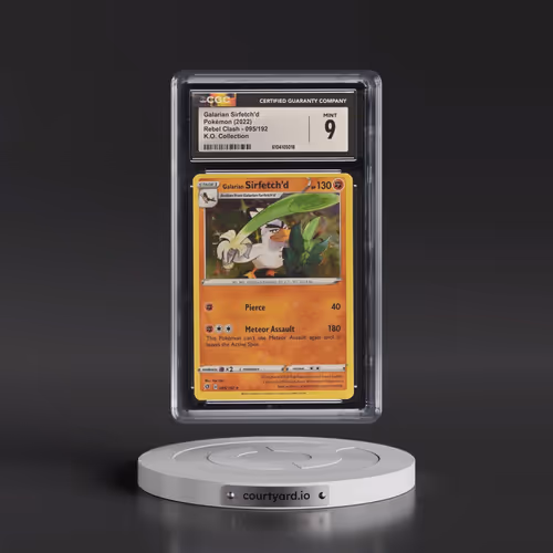 2020 Rebel Clash #095/192 Galarian Sirfetch'd - Knock Out Collection (Cosmos Holo) (CGC 9 MINT)