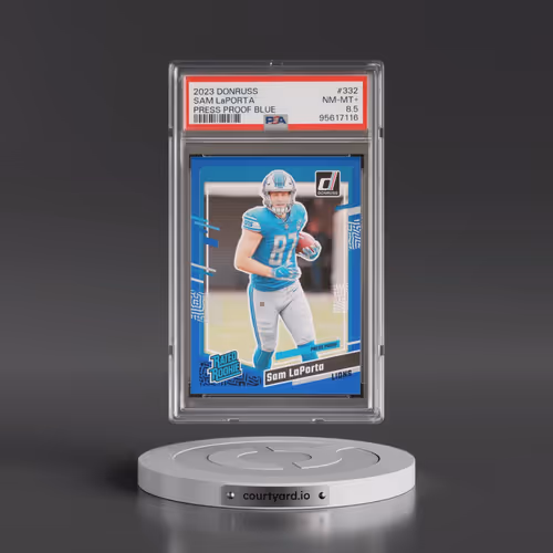 2023 Panini Donruss #332 Sam LaPorta - Press Proof Blue (PSA 8.5 NM-MT+)