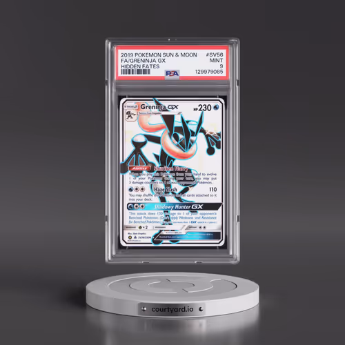 2019 Pokémon Sun & Moon Hidden Fates #SV56 Greninja GX - Holo Full Art (PSA 9 MINT)