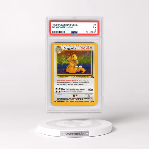 1999 Pokémon Fossil #4 Dragonite - Holo (PSA 5 EX)
