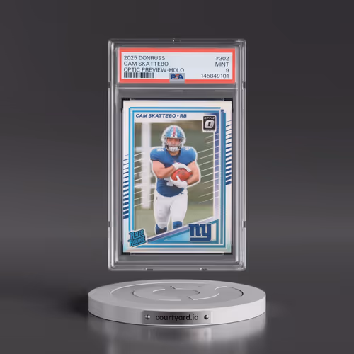 2025 Panini Donruss #302 Cam Skattebo - Optic Preview-Holo (PSA 9 MINT)