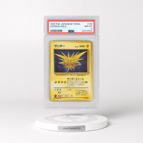 1997 Pokémon Fossil #145 Zapdos - Holo (PSA 8 NM-MT)