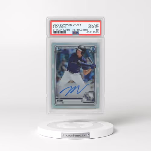2020 Bowman Draft Chrome Draft Picks Autographs #CDAZV Zac Veen - Refractor (PSA 10 GEM MINT)